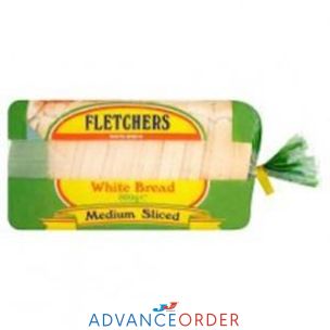 Fletchers Medium Sliced White Sandwich Bread (Frozen) -8x800g