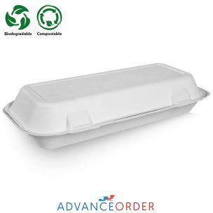 Enviroware White Bagasse Fish & Chip Box (334x152x69mm/13x6") (HBB90) 1x250