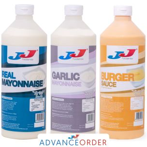 JJ SQ-easy Multi-Pack - Mayo+Garlic Mayo+Burger Sauce Bottle 3x1L