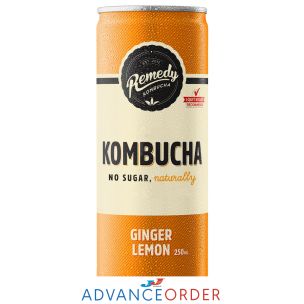 Remedy Kombucha Ginger Lemon Cans 12x250ml