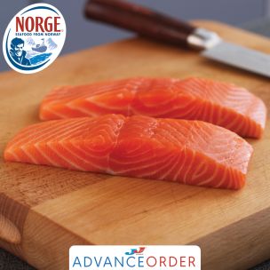 Frozen Norwegian Skinless & Boneless IQF Salmon Portions (4-5oz)-1x10