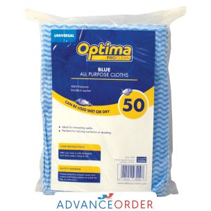 Optima 50 Multi Purpose Cloths Blue 1x1
