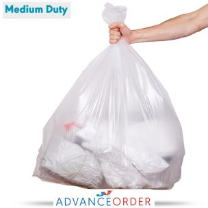 90L Clear Medium Duty Refuse Sacks (max. load 10kg)-1x200