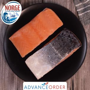 Frozen Norwegian Skin-on & Boneless IQF Salmon Portions (5-6oz)-1x10