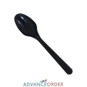 4Flame Premium Black Heavy-Weight Dessert Spoon 10x100