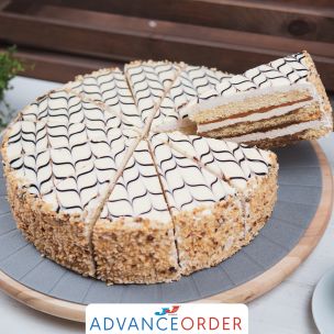 Letscake Caffe Latte Cake Decorated with Hazelnuts (12 Pre-Portions) 1x1.68Kg