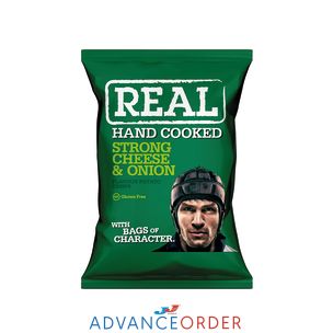 Real Handcooked Crisps Strong Cheese & Onion-24x35g