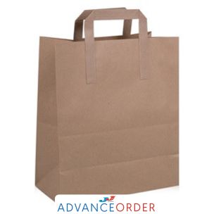 Small Brown Paper Carrier Bags with Flat Handles 1x250