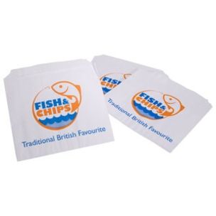 Fish & Chips Greaseproof Lined SOS5 Bags (6"x6")-1x1000