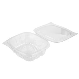 New Leaf Hinged Salad Container (375ml)-1x330
