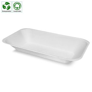 Small White Bagasse Chip Tray (Chippy) (164x126x30mm) 1x500