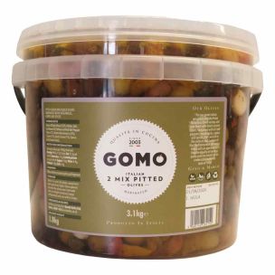 Gomo Italian Two Mixed Marinated Pitted Olives 1x3.1Kg
