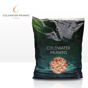 Norwegian IQF Cooked & Peeled Atlantic Coldwater Prawns (300/500, Small) 1x2kg