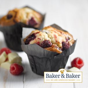 Baker & Baker Thaw & Serve Raspberry & White Chocolate Muffins-24x125g