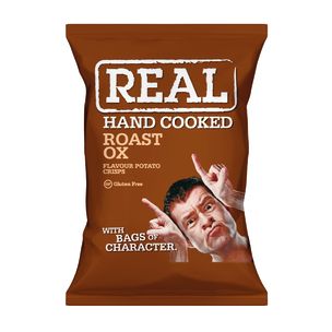 Real Handcooked Crisps Roast Ox-24x35g
