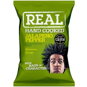 Real Handcooked Crisps Jalapeno Pepper -24x35g