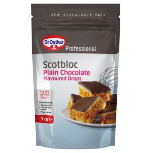 Dr. Oetker Professional Plain Chocolate Flavoured Scotbloc Drops 1x3kg
