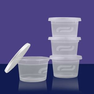 JJ 4oz Heavy Duty Microwave Plastic Clear Cups with Lids-1x500