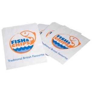 Fish & Chips Greaseproof Lined SOS1 Bags (178x220mm) 1x500