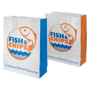 Fish & Chips Greaseproof Lined SOS2 Bags (180x70x230mm) 1x250