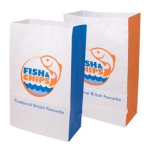 Fish & Chips Medium Kraft SOS Bags (250x400x140mm) 1x100