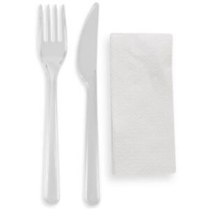 4Flame Premium Heavy-Weight Meal Pack (Fork-Knife-2ply Napkin)-1x250