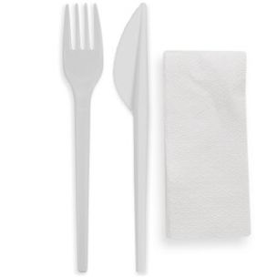 Standard-Weight Meal Pack (Fork-Knife-1ply Napkin)-1x250