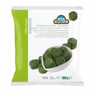 Greens Frozen Chopped Spinach Portions (Bags)-1x1kg
