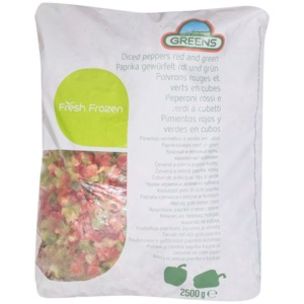 Greens Frozen Diced Peppers (Bags)-1x2.5kg
