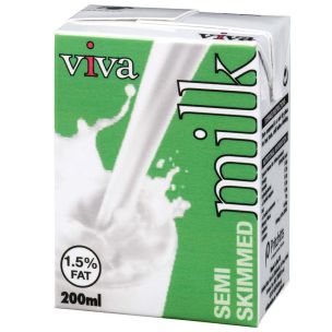 Viva UHT Semi Skimmed Milk-27x200ml