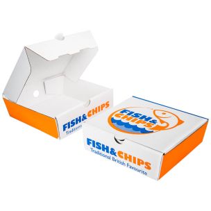5" Cardboard Fish & Chips Boxes (160x50x155mm) 1x100