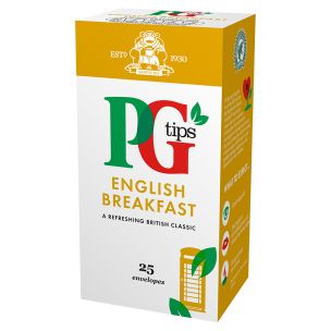 PG Tips English Breakfast Tea Enveloped Bags-6x25