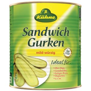 Kuhne Gherkin Sandwich Slices (Tin) 1x2.9kg