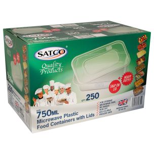 Satco 750ml Microwave Plastic Containers with Lids-1x250
