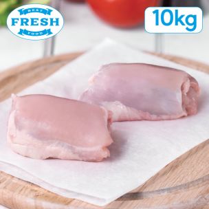 Fresh Halal Skinless Boneless Chicken Thigh Meat - 2x5kg