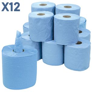 2 Ply Centrefeed Blue Rolls (15.7cmx70m)-1x12