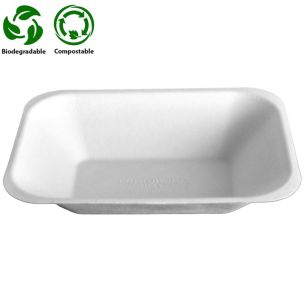 Enviroware Medium White Bagasse Chip Tray (No2) (178x132x37mm) 1x500