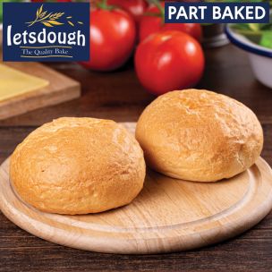 Letsdough Part Baked White Crusty Rolls-56x90g