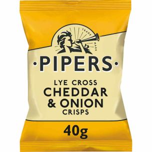 Pipers Lye Cross Cheddar & Onion Crisps 24x40g