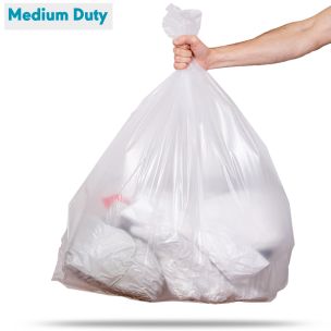 90L Clear Medium Duty Refuse Sacks (max. load 10kg)-1x200