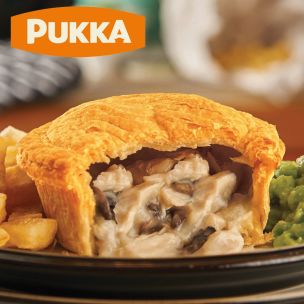 Pukka Wrapped Cooked Chicken & Mushroom Pie-1x12