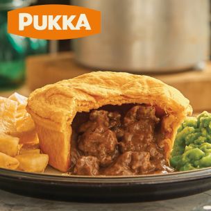 Pukka Wrapped Cooked Steak & Kidney Pie-1x12