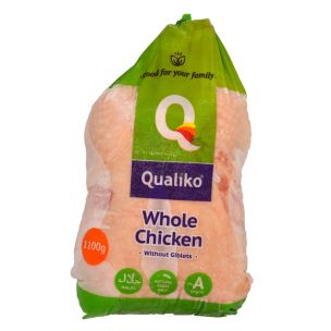Qualiko IQF Halal Raw Whole Griller Chicken -10x1.1kg