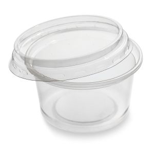 4oz Microwave Plastic Clear Cups with Lids-1x1000