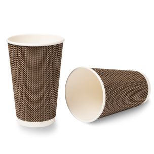 16oz VIP Ripple Wall Paper Hot Cup (Lid Ref CUP158) 1x500