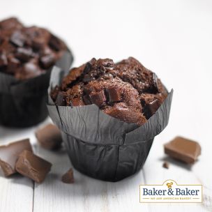 Baker & Baker Thaw & Serve Double Chocolate Muffins-24x125g