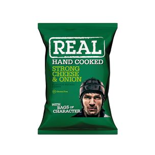 Real Handcooked Crisps Strong Cheese & Onion-24x35g
