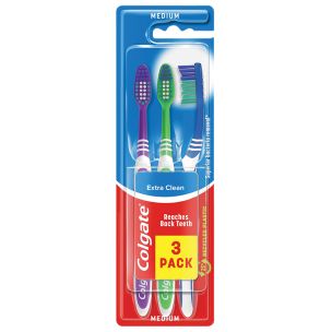 Colgate Medium Toothbrush Extra Clean Triple Pack 1x3's
