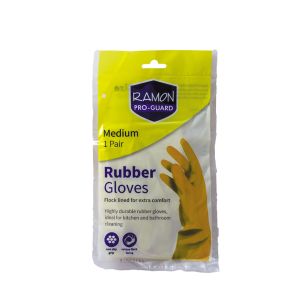 Yellow Rubber Gloves Medium 1x1