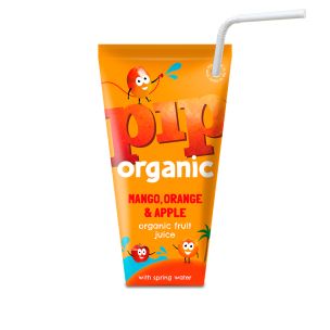 Pip Organic Mango, Orange & Apple Juice with Spring Water 24x180ml